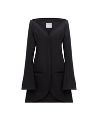 BLACK MANTEAU ELLIPSE HÉRITAGE EN CRÊPE