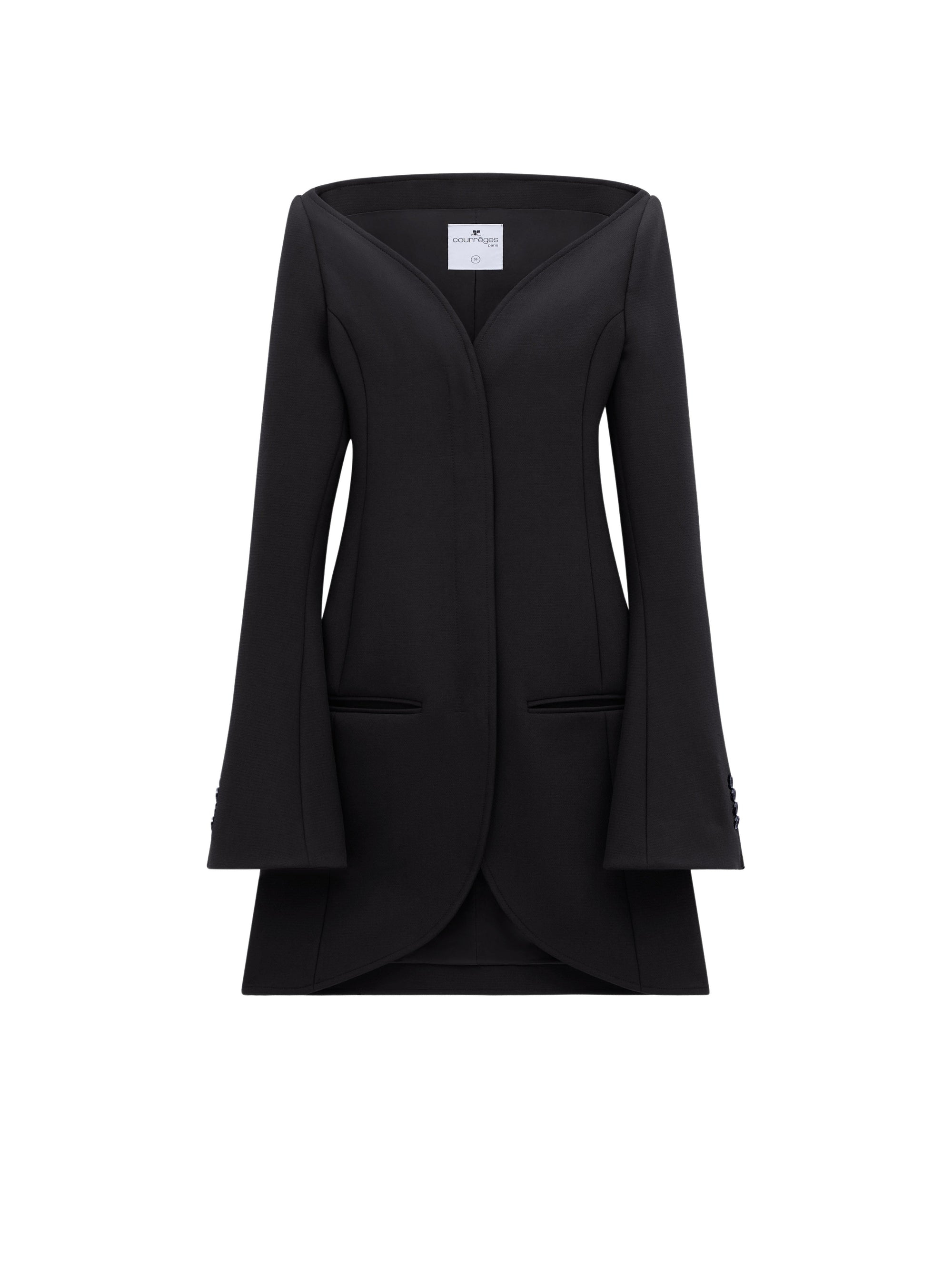 BLACK MANTEAU ELLIPSE HÉRITAGE EN CRÊPE
