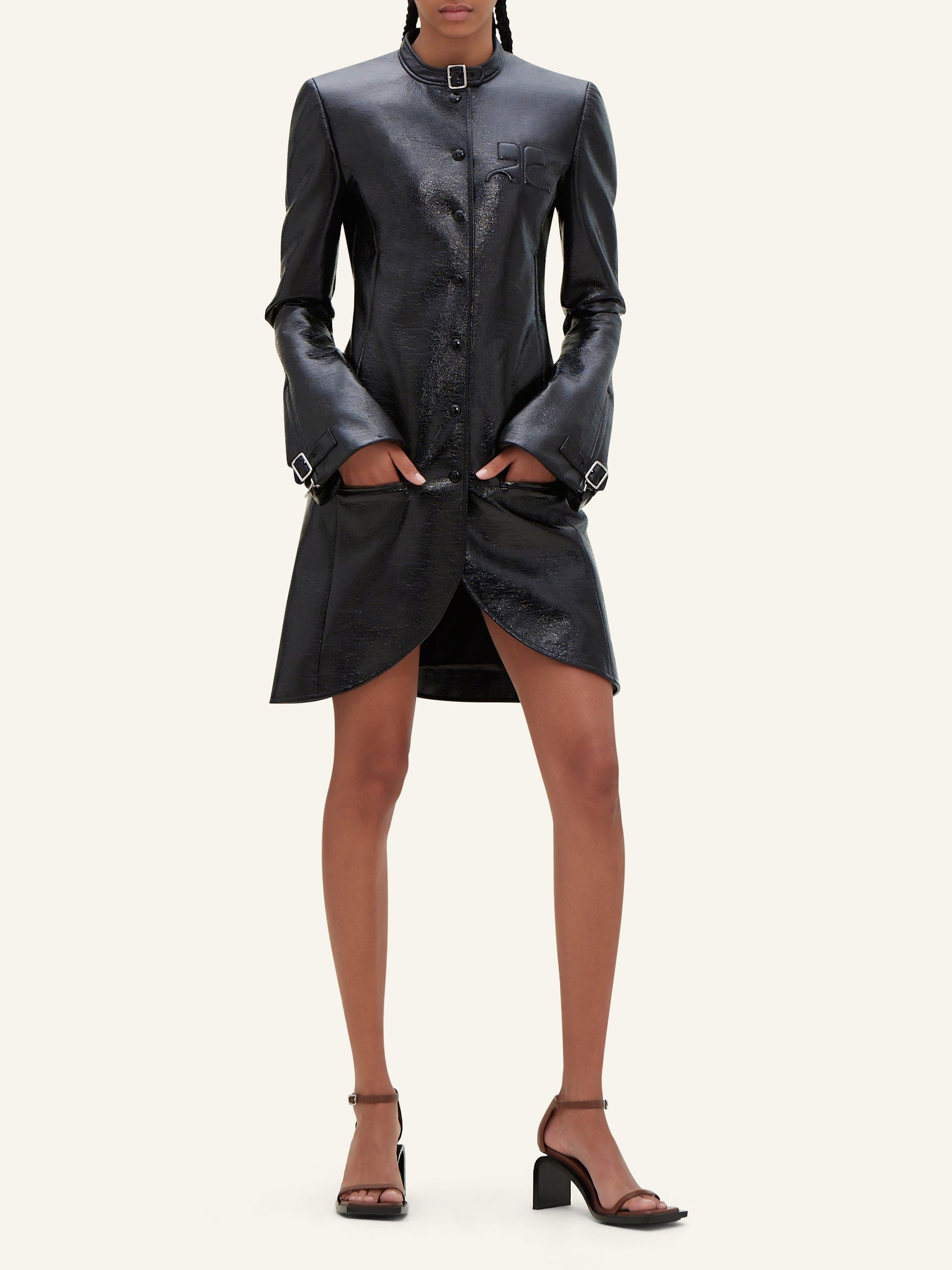 33pcs NEW / MANTEAU ELLIPSE EN VINYLE - Black