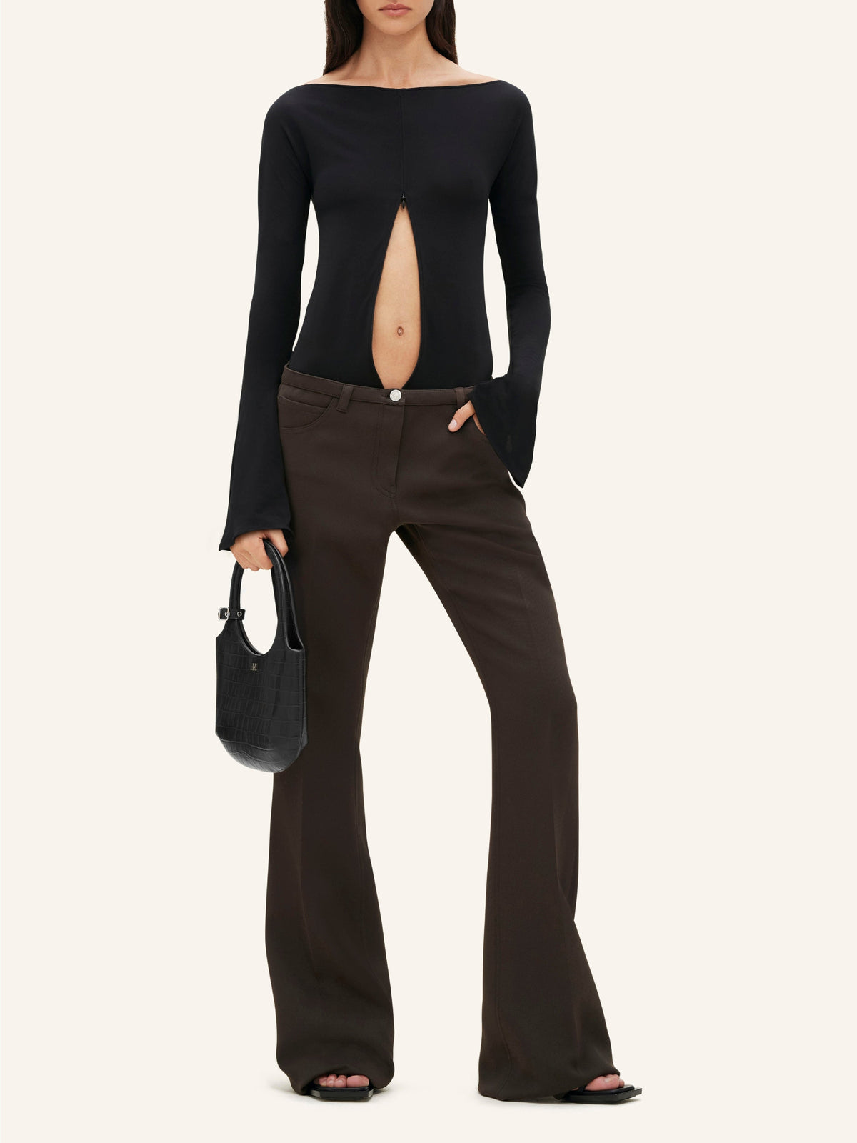 PANTALON RELAX BOOTCUT EN TWILL