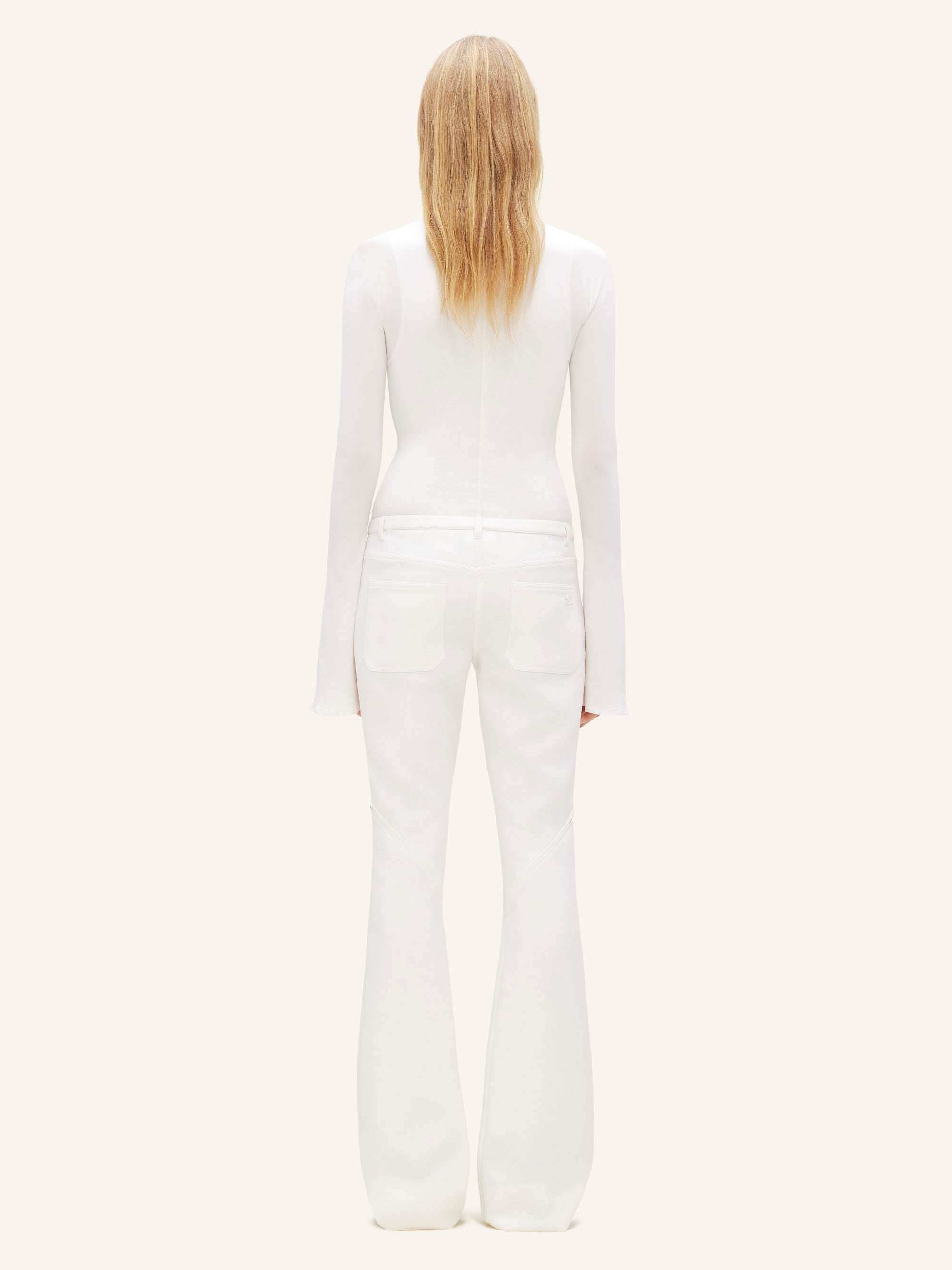 8pcs NEW / PANTALON ELLIPSE ZIPPÉ EN TWILL - Écru