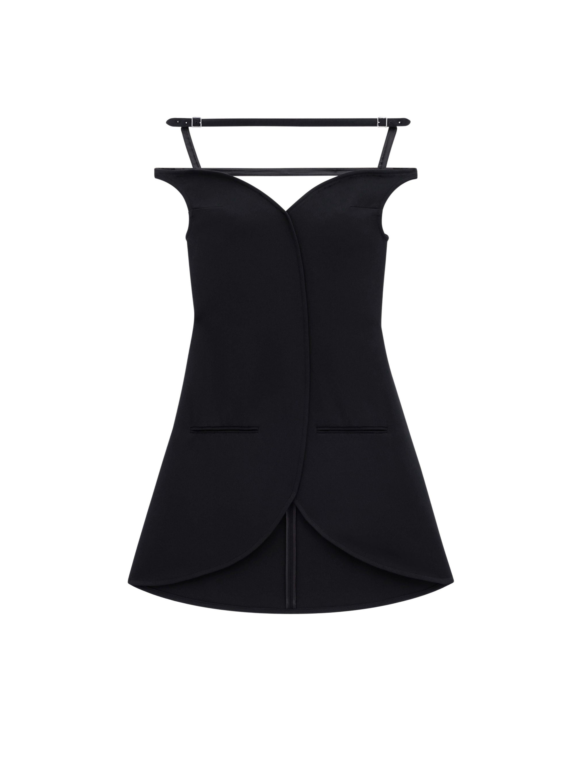 1pcs NEW / MINI ROBE BUSTIER ELLIPSE EN CRÊPE - Black