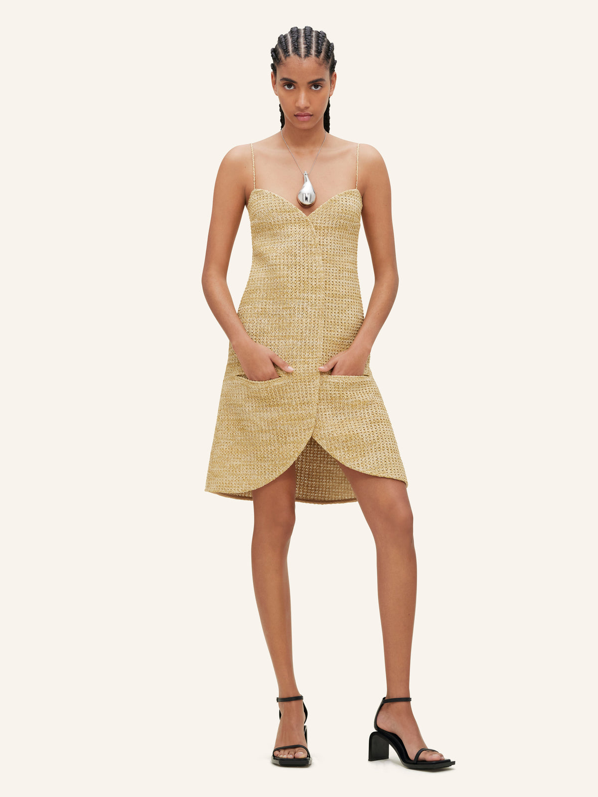 ELLIPSE RAFFIA MINI DRESS-36