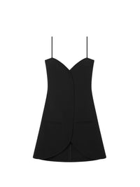 16pcs NEW / MINI ROBE ELLIPSE EN CRÊPE - Black