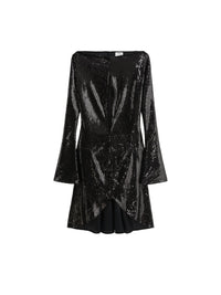 Ellipse sequinned zip-up dress - Black