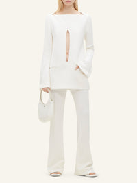 1pcs NEW / TUNIQUE TAILLEUR DÉCOUPÉE - Heritage white