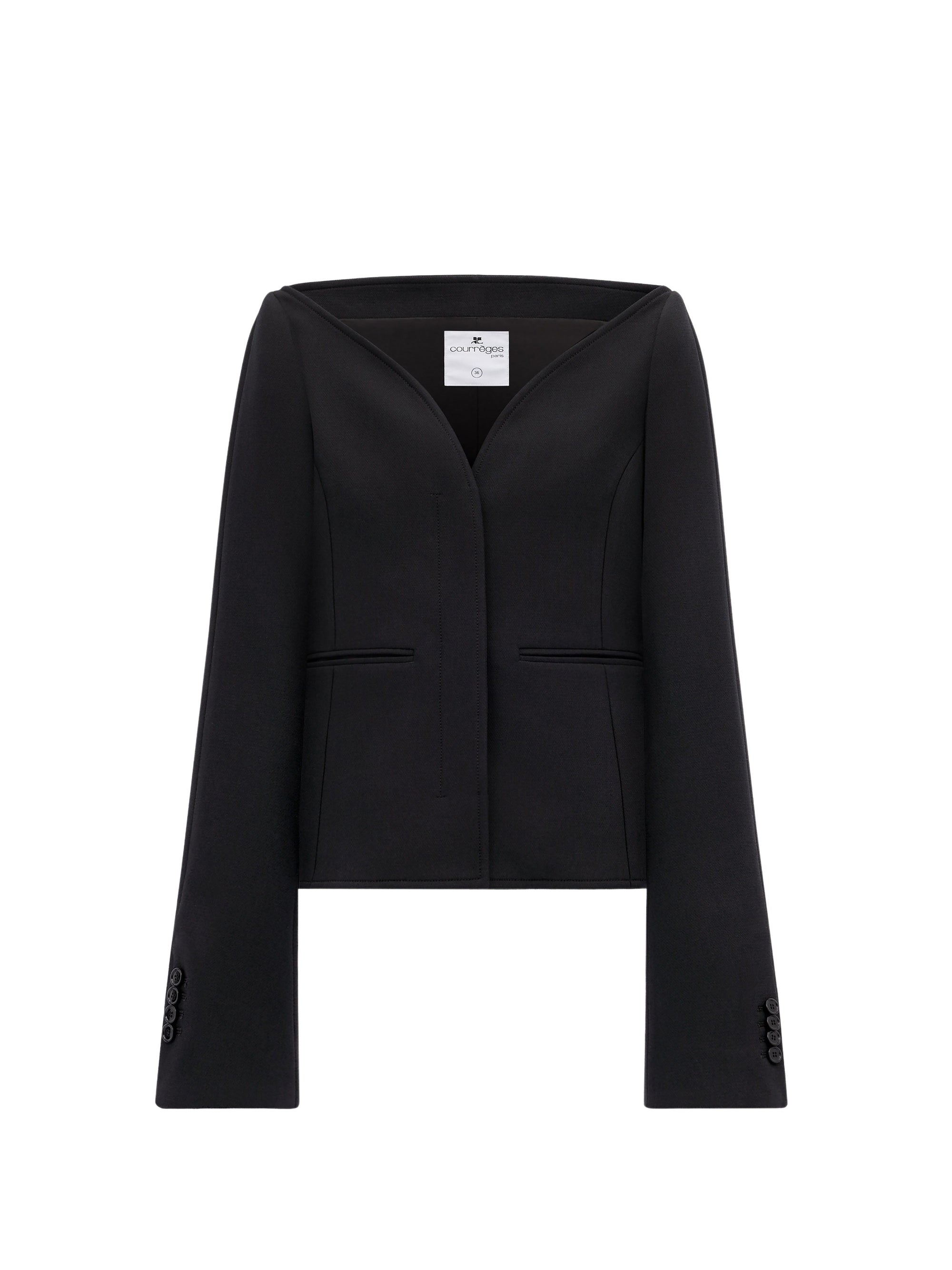 11pcs NEW / VESTE TAILLEUR ELLIPSE HÉRITAGE EN CRÊPE  - Black