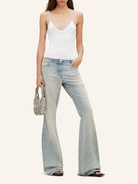 54pcs NEW / PANTALON BOOTCUT RELAX EN DENIM - Light blue wash