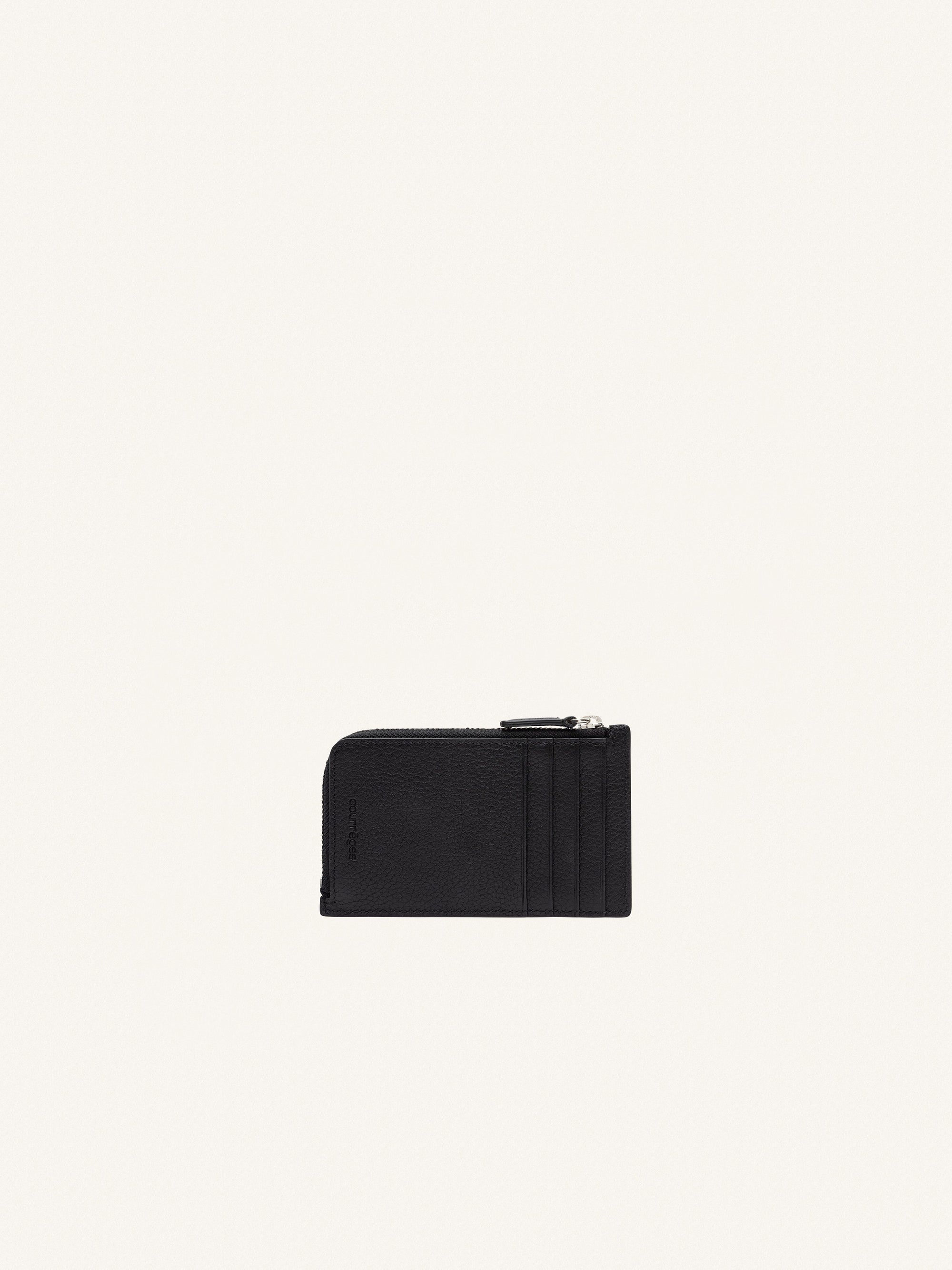 144pcs NEW / PORTE CARTE ZIPPÉ CUIR GRAINÉ - Black