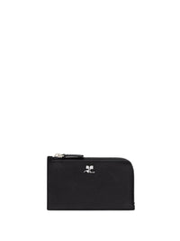 144pcs NEW / PORTE CARTE ZIPPÉ CUIR GRAINÉ - Black