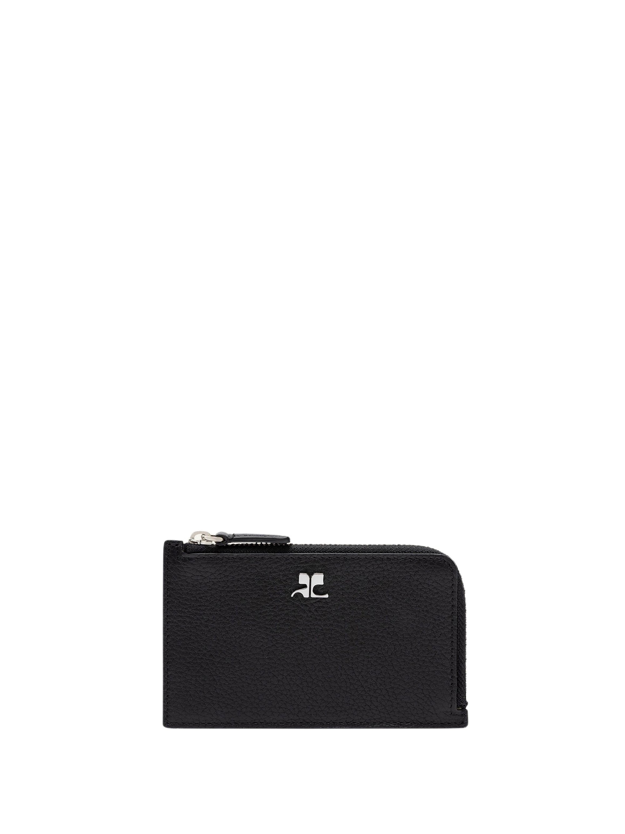 144pcs NEW / PORTE CARTE ZIPPÉ CUIR GRAINÉ - Black
