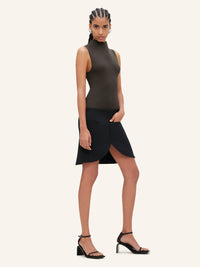 PRIX MARQUE : 80 / HIGH NECK SS CREPE JERSEY