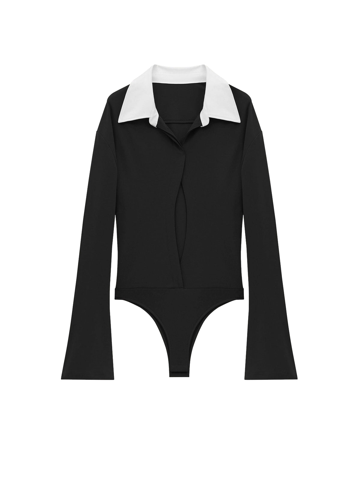 Body polo ouvertures devant en jersey - Black