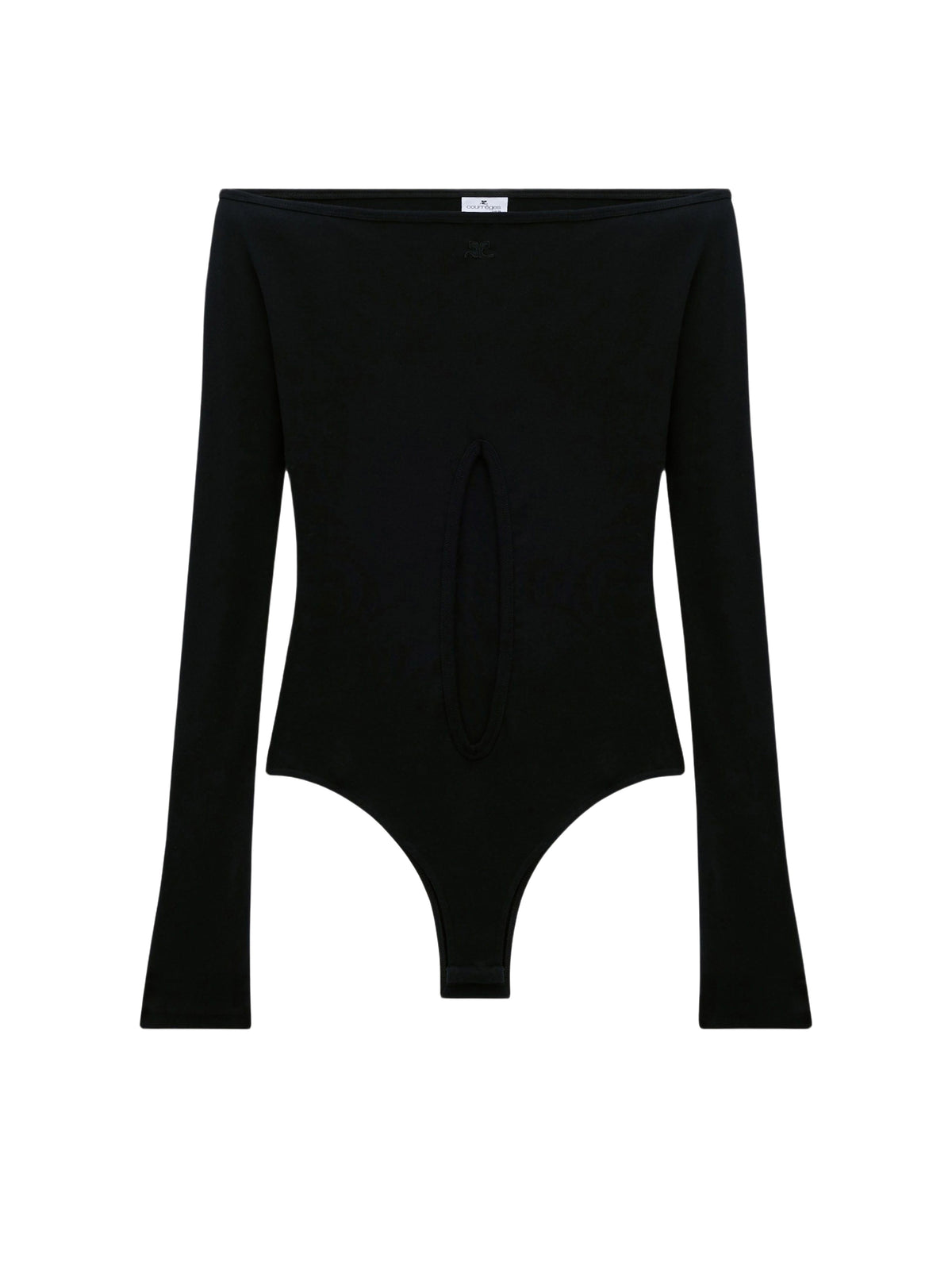 Body à encolure bateau en jersey crêpe - Black