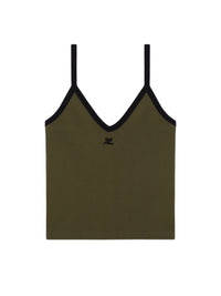 PRIX MARQUE : 80 / CONTRAST V NECK TANK TOP-S