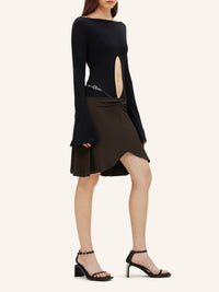 Jupe mini Slash Ellipse - Mud Brown