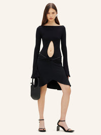 PRIX MARQUE : 150 / SLASH ELLIPSE CREPE JERSEY MINI SKIRT-36