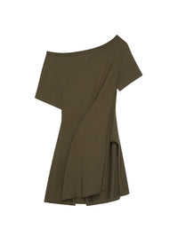 30pcs NEW / MINI ROBE COL BATEAU EN COTON - Camouflage Green