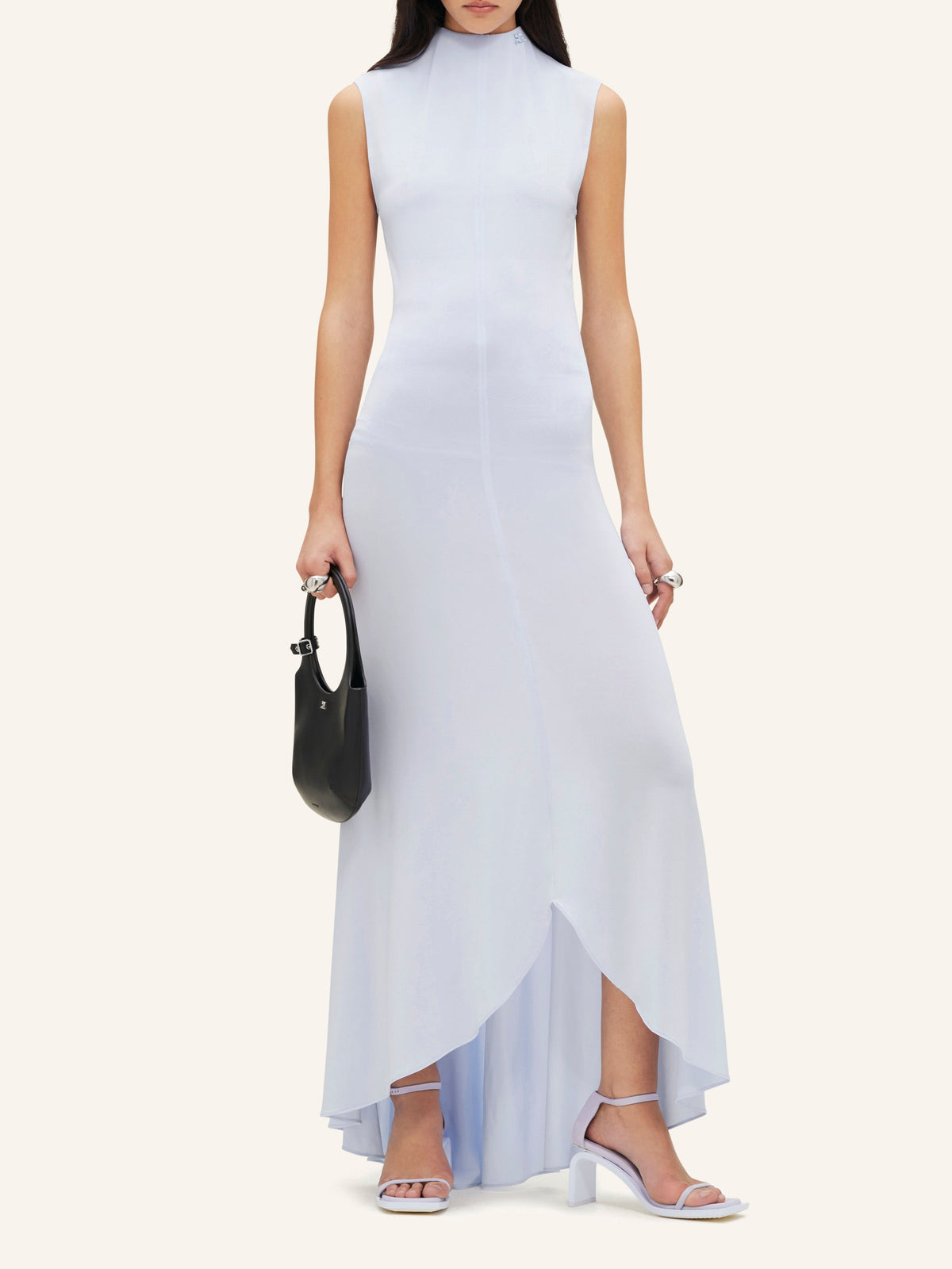 Robe longue à col montant en crêpe jersey - Ether