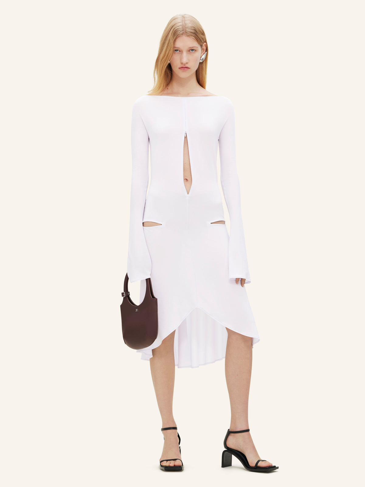 DROP ZIPPED CREPE JERSEY DRESS-34