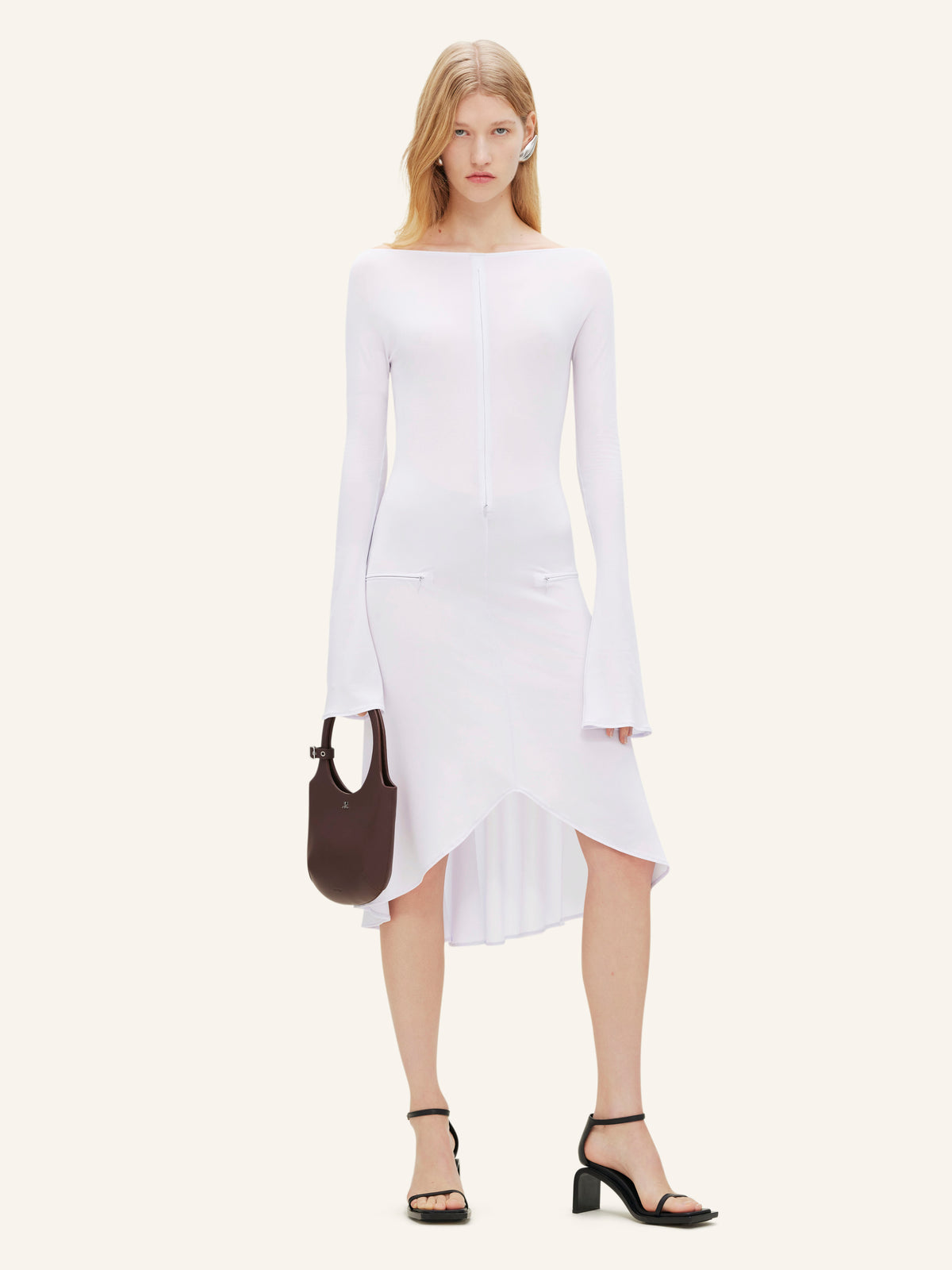 DROP ZIPPED CREPE JERSEY DRESS-34