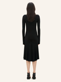 DROP ZIPPED CREPE JERSEY DRESS-36