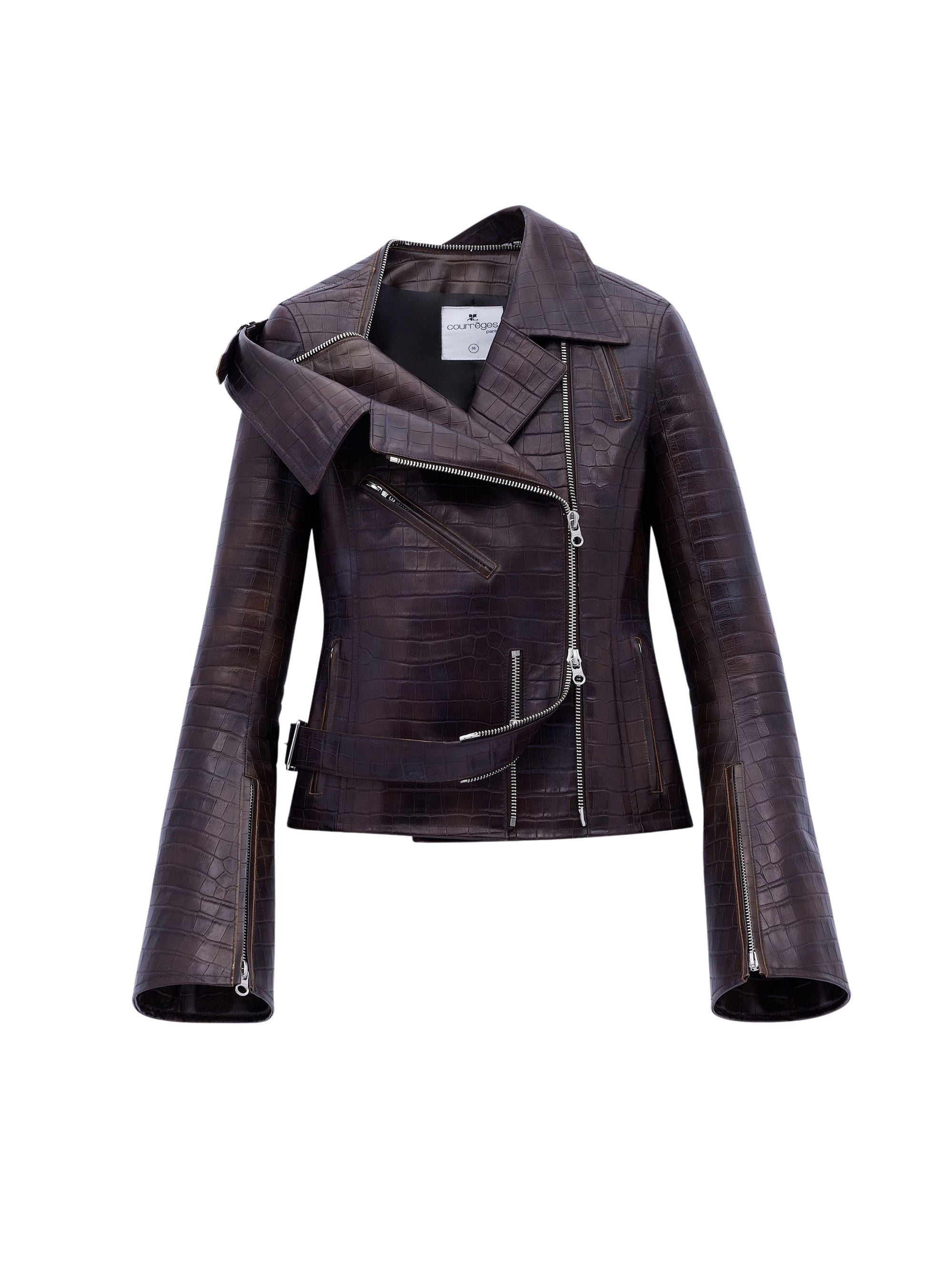 10pcs NEW / BLOUSON BIKER MODULAR EMBOSSAGE CROCO - Bark