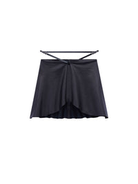 Slash Ellipse leather mini skirt - Black