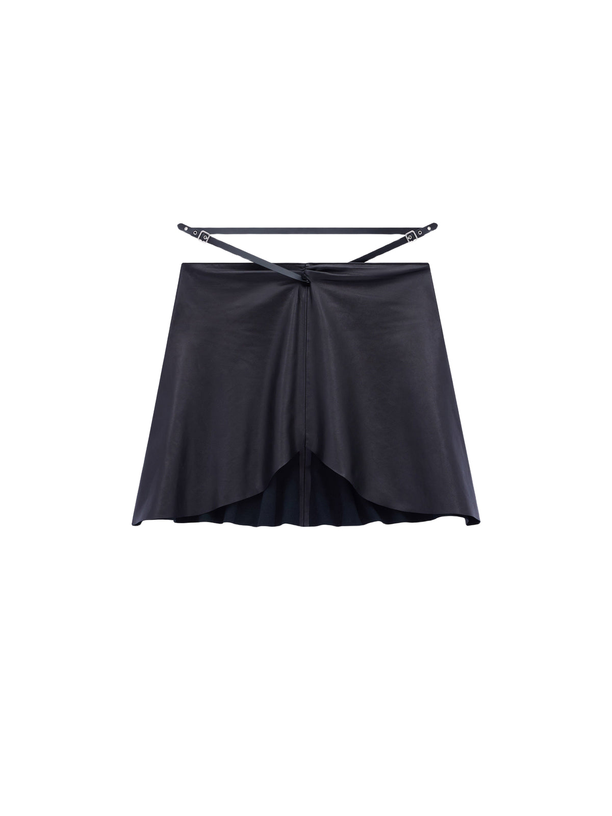 Slash Ellipse leather mini skirt - Black