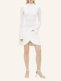 Jupe radiant mini en cuir - Blanc