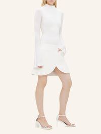 Jupe radiant mini en cuir - Blanc
