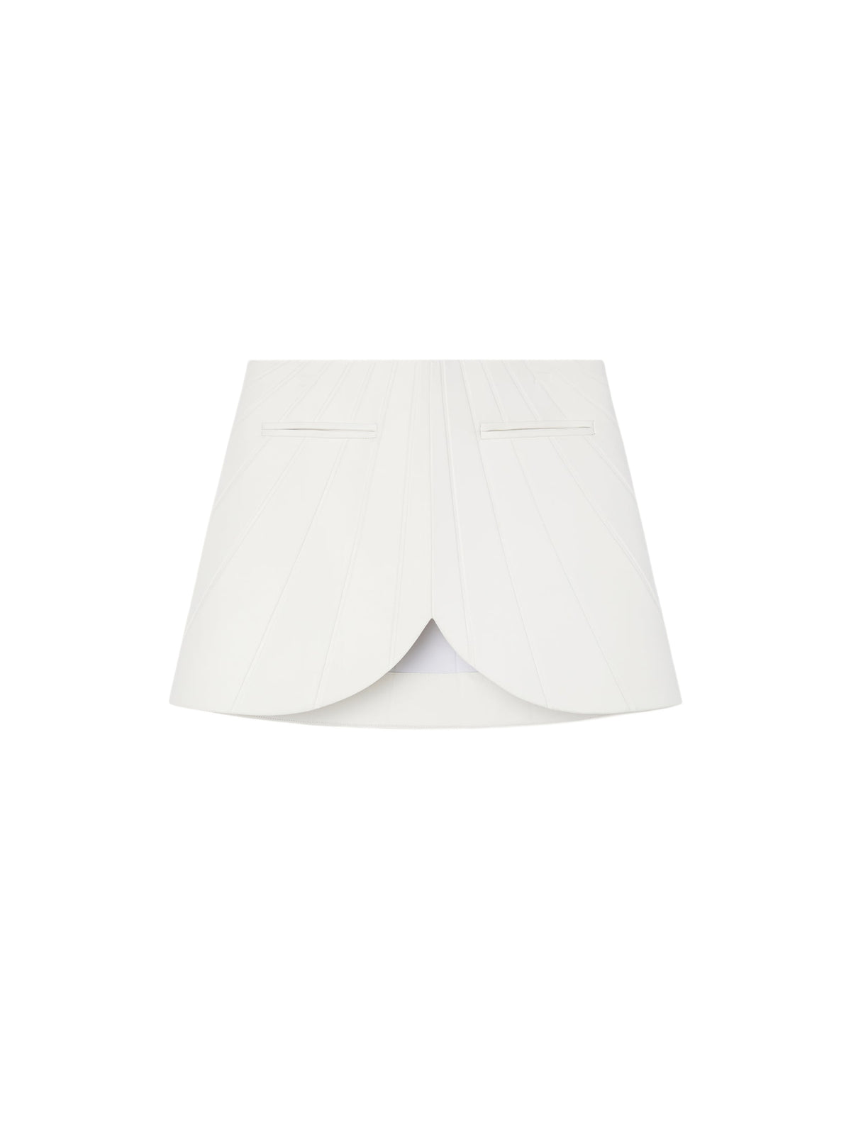 Jupe radiant mini en cuir - Blanc