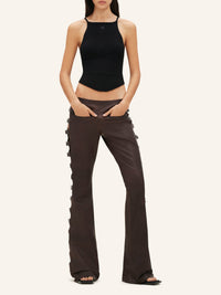 2pcs NEW / PANTALON BOOTCUT MULTI SANGLES EN CUIR - Bark
