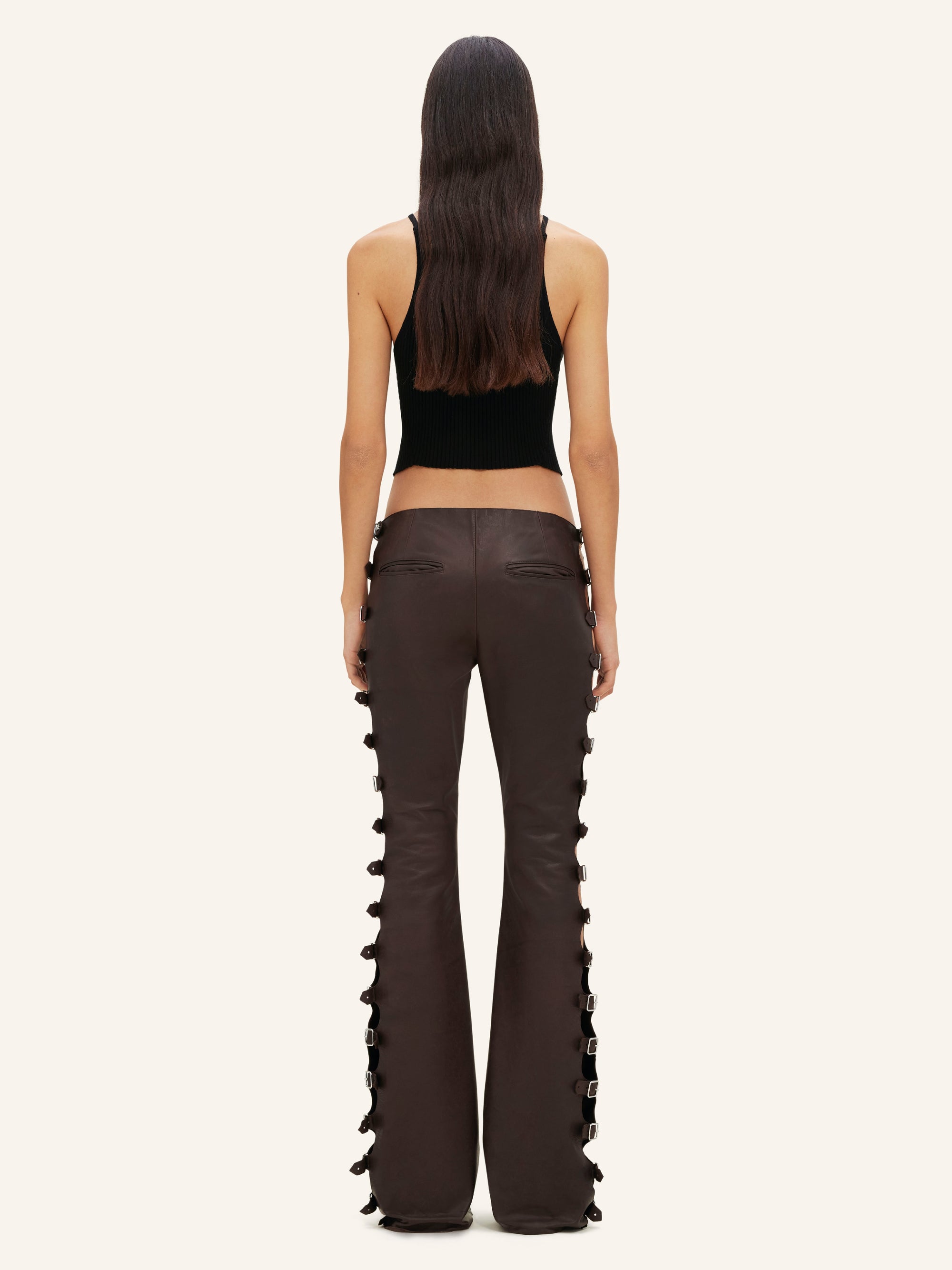 2pcs NEW / PANTALON BOOTCUT MULTI SANGLES EN CUIR - Bark