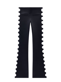 3pcs NEW / PANTALON BOOTCUT MULTI SANGLES EN CUIR - Black