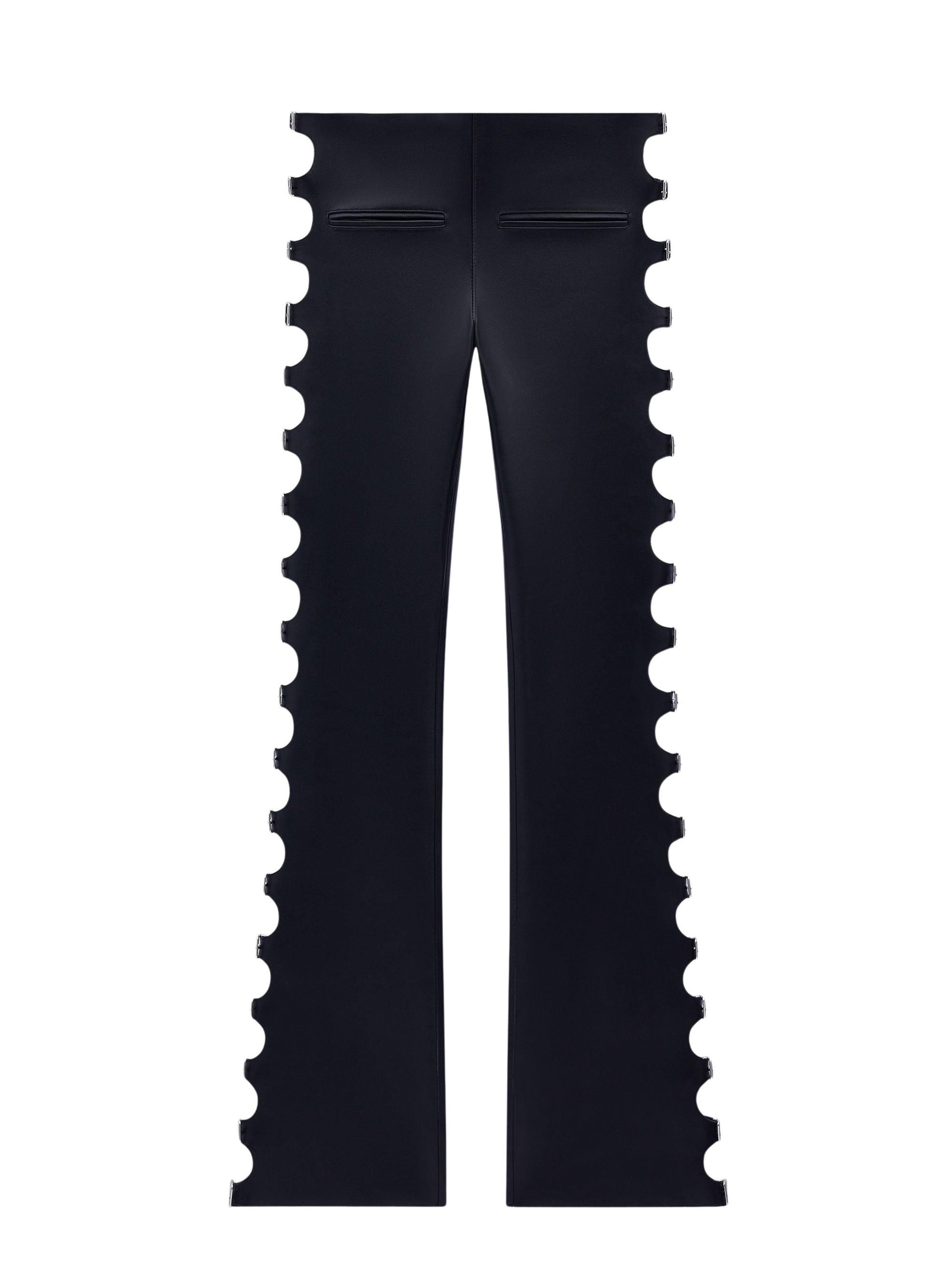 3pcs NEW / PANTALON BOOTCUT MULTI SANGLES EN CUIR - Black