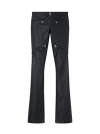 Pantalon Ellipse zippé en cuir - Black