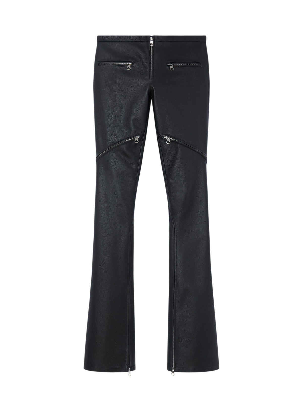 Pantalon Ellipse zippé en cuir - Black