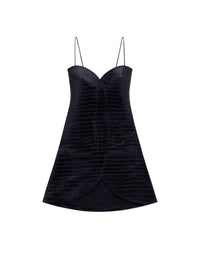 Robe courte imprimée croco Ellipse à fines bretelles - Black