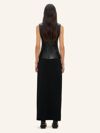 3pcs NEW / TOP RAYONNANT EN CUIR - Black