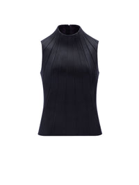 3pcs NEW / TOP RAYONNANT EN CUIR - Black