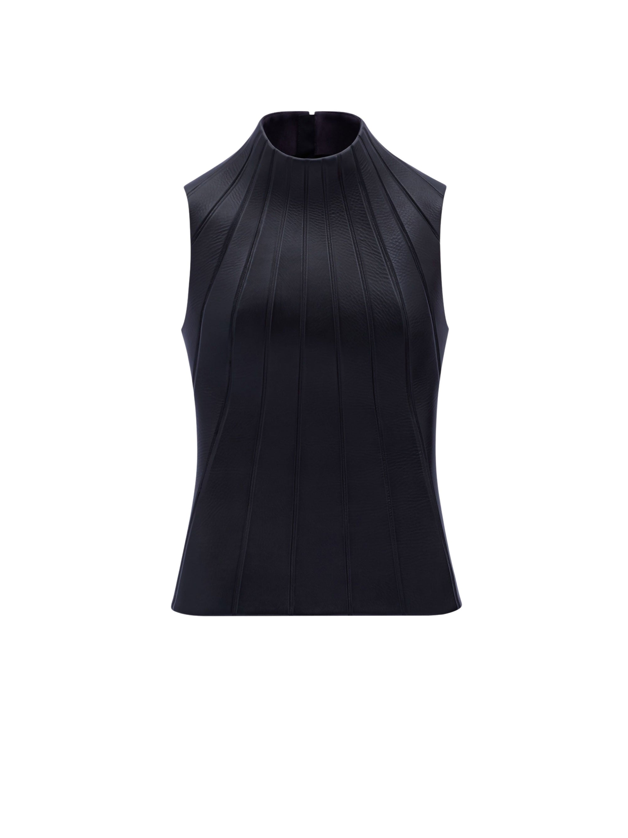 3pcs NEW / TOP RAYONNANT EN CUIR - Black