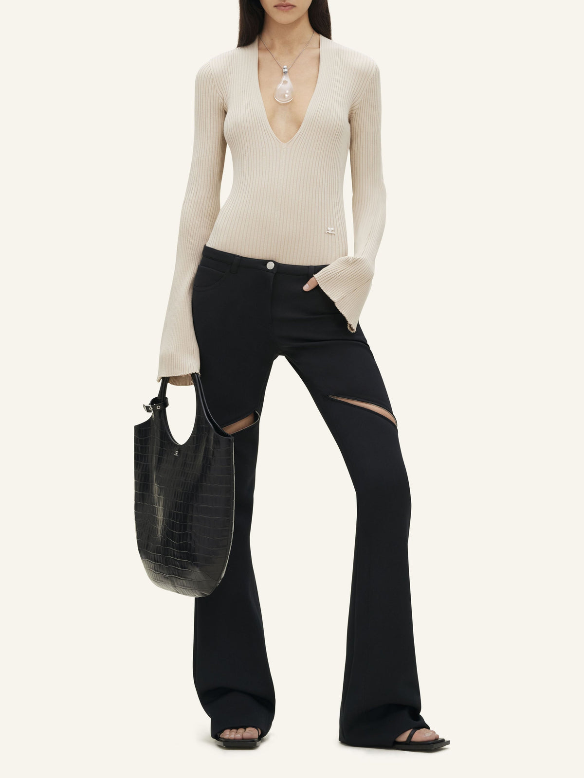 PRIX MARQUE : 120 / V NECK RIB KNIT