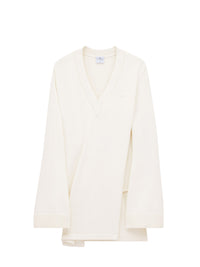 21pcs NEW / ROBE VARSITY COL V EN COTON - Écru