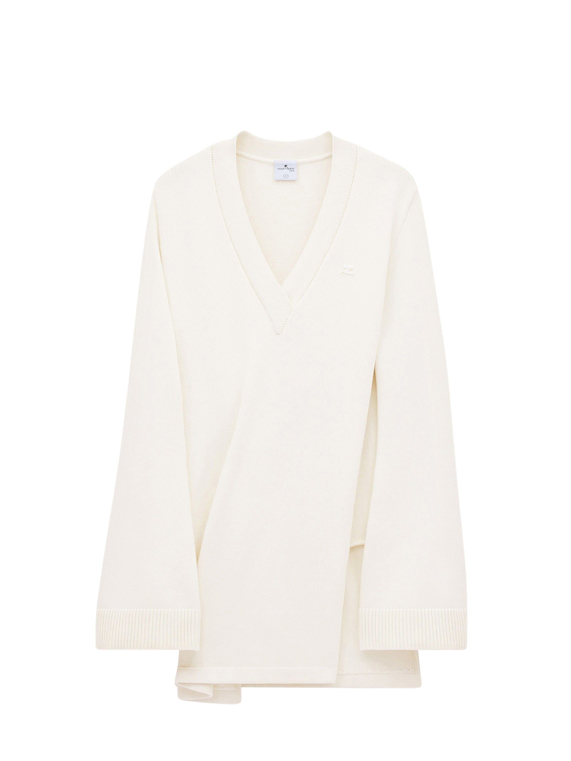 21pcs NEW / ROBE VARSITY COL V EN COTON - Écru