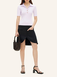 143pcs NEW / POLO SIGNATURE EN MAILLE CÔTELÉE - Mist