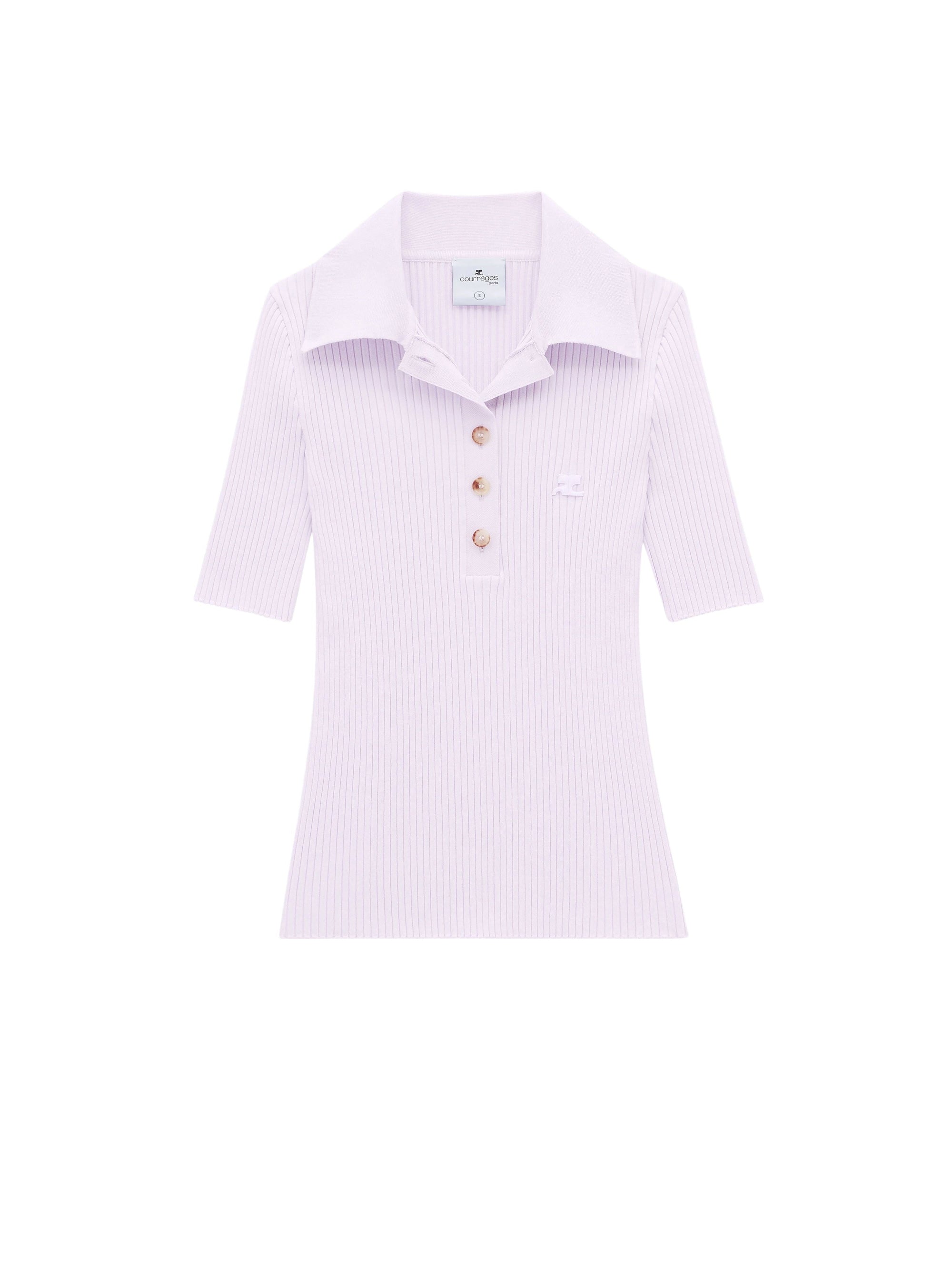 143pcs NEW / POLO SIGNATURE EN MAILLE CÔTELÉE - Mist