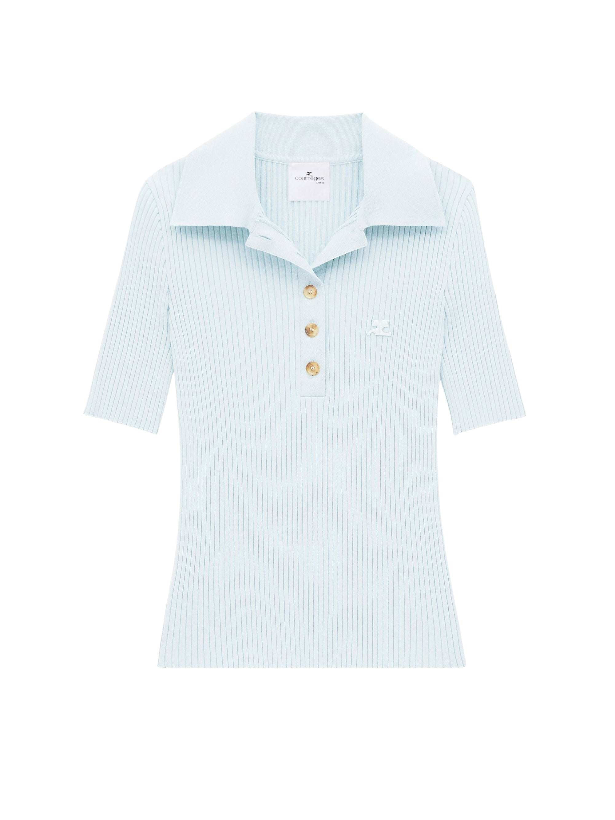 POLO SIGNATURE EN MAILLE CÔTELÉE