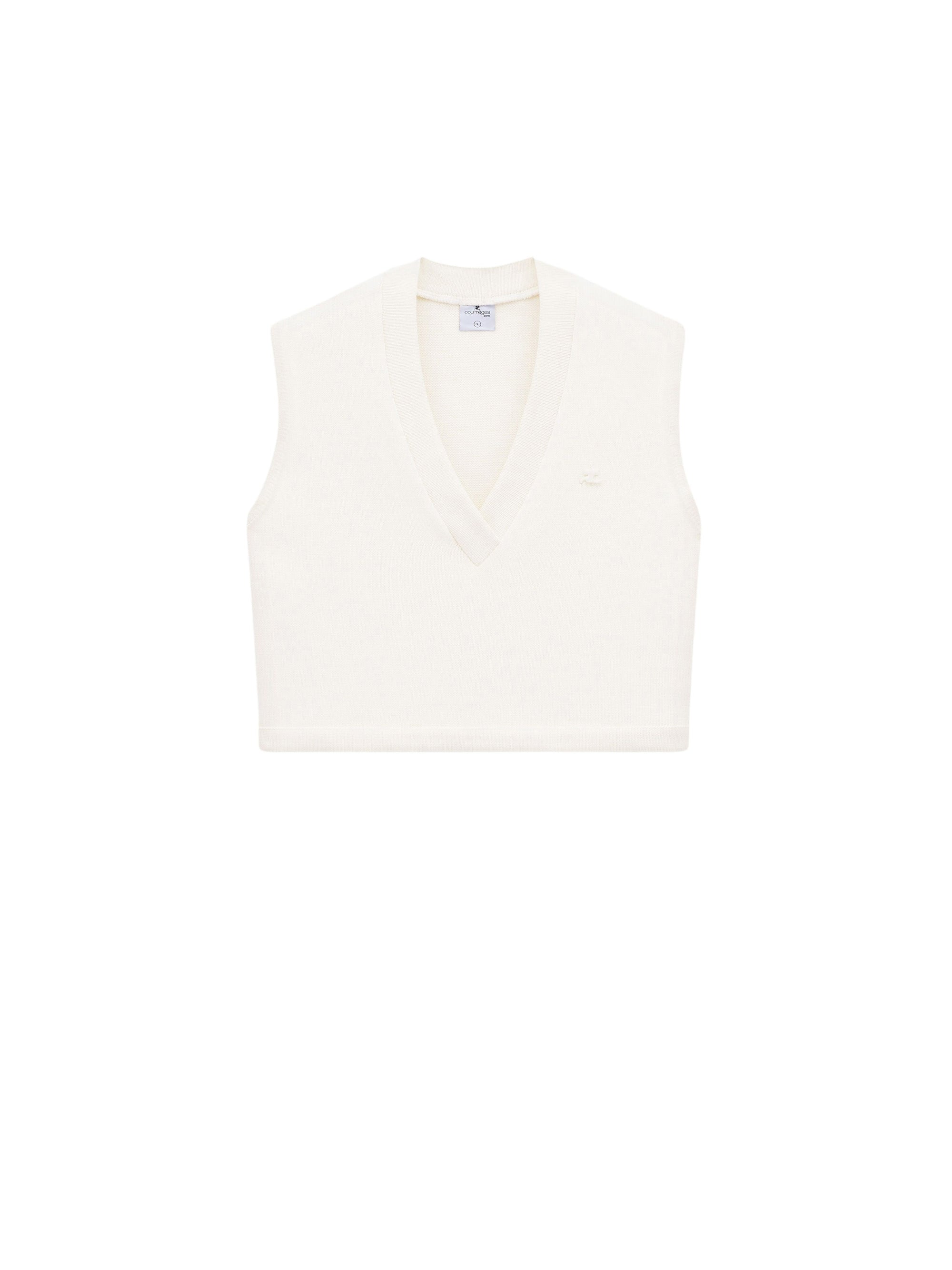 48pcs NEW / PULL COURT SANS MANCHES EN COTON - Écru