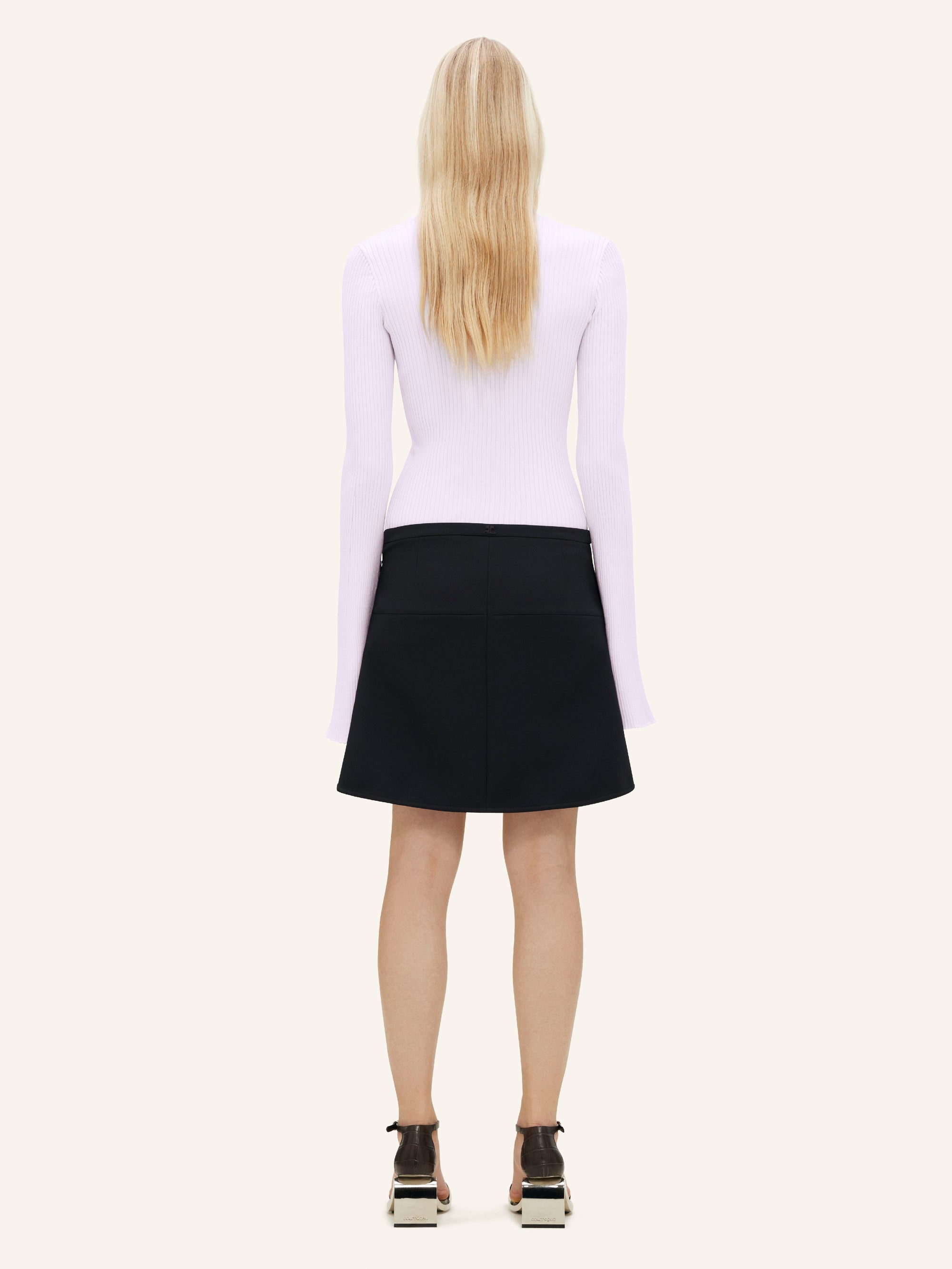137pcs NEW / PULL COL V EN MAILLE CÔTELÉE - Mist